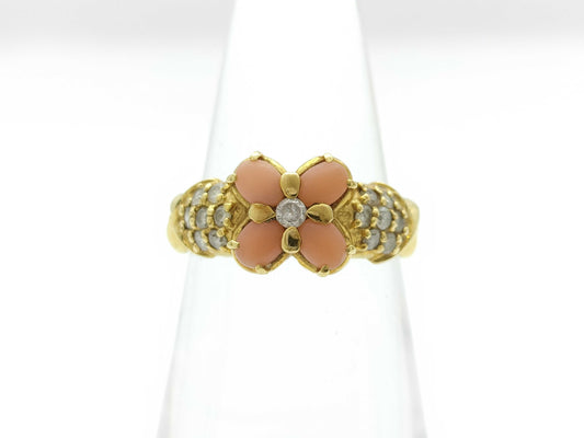 Colored Stone D0.33ct K18 4.2g Ring 