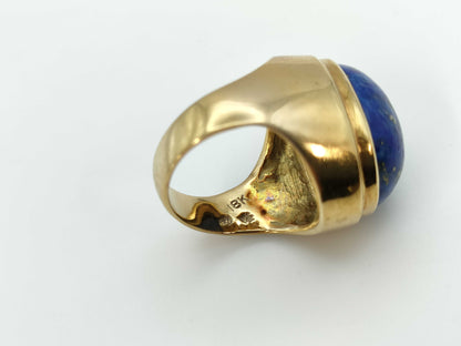 Lapis Lazuli Ring, 13.4mm x 18.2mm, 18K Gold, 15.0g 