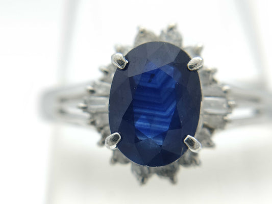 S1.00ct D0.21ct PT900 3.5g Ring 