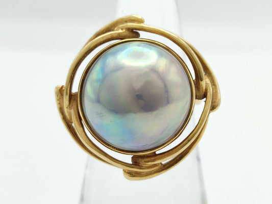 TASAKI Mabe Pearl Ring, Diameter: Approx. 15.8mm, 14K Gold, 9.9g 