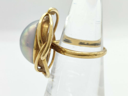 TASAKI Mabe Pearl Ring, Diameter: Approx. 15.8mm, 14K Gold, 9.9g 