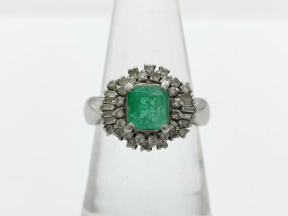 E1.02ct D0.50ct Pt900 6.4g Ring 