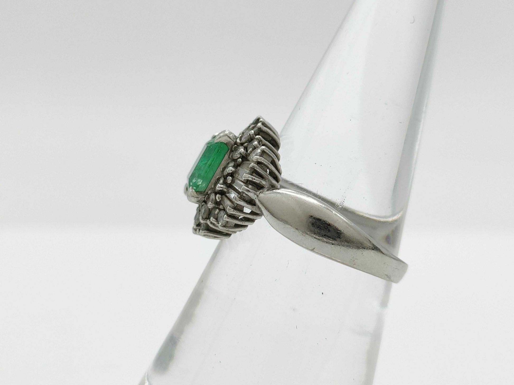 E1.02ct D0.50ct Pt900 6.4g Ring 
