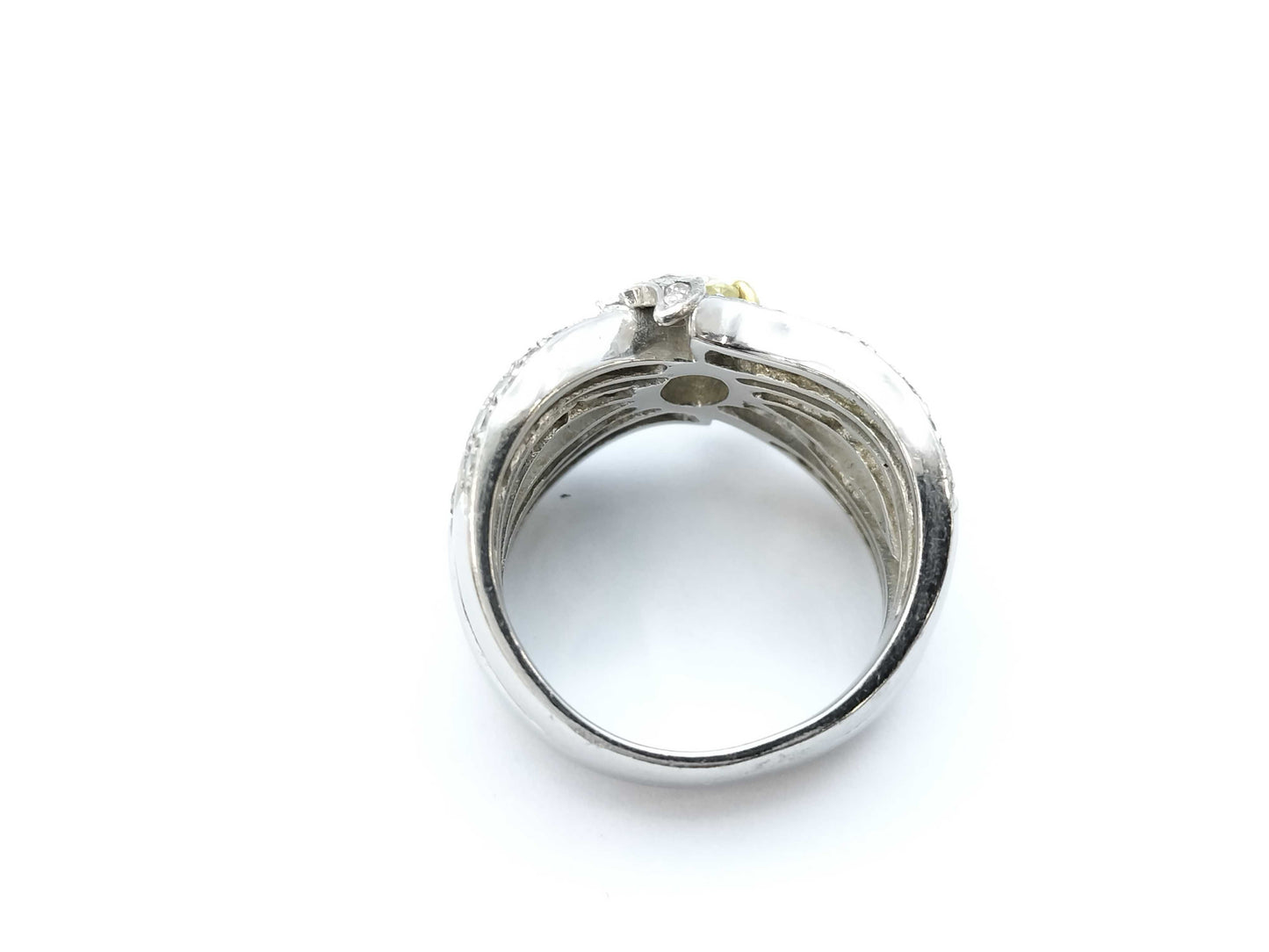 D0.78ct/0.44ct PT900/K18 15.4g Ring 