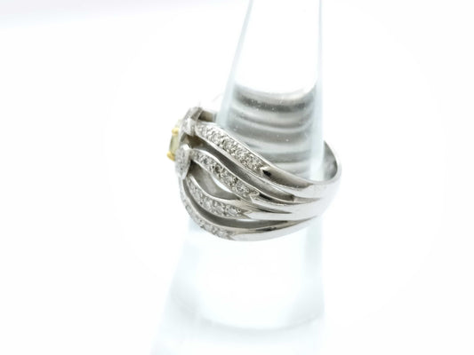 D0.78ct/0.44ct PT900/K18 15.4g Ring 
