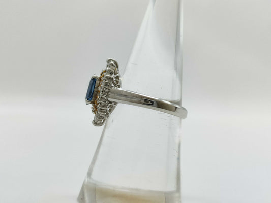 S1.18ct D0.50ct Pt900/K18 6.1g Ring 