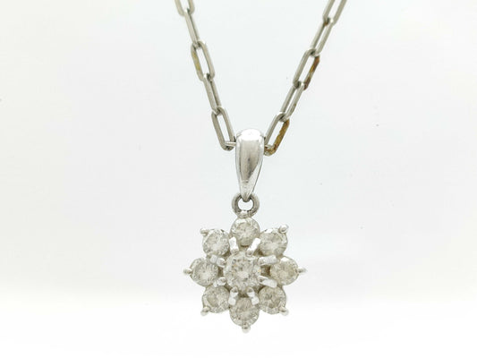 D0.50ct Pt900/850 5.2g Necklace 