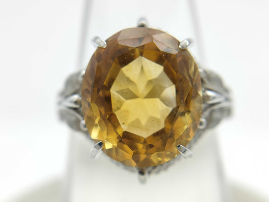 Citrine 14K White Gold 4.9g Ring 