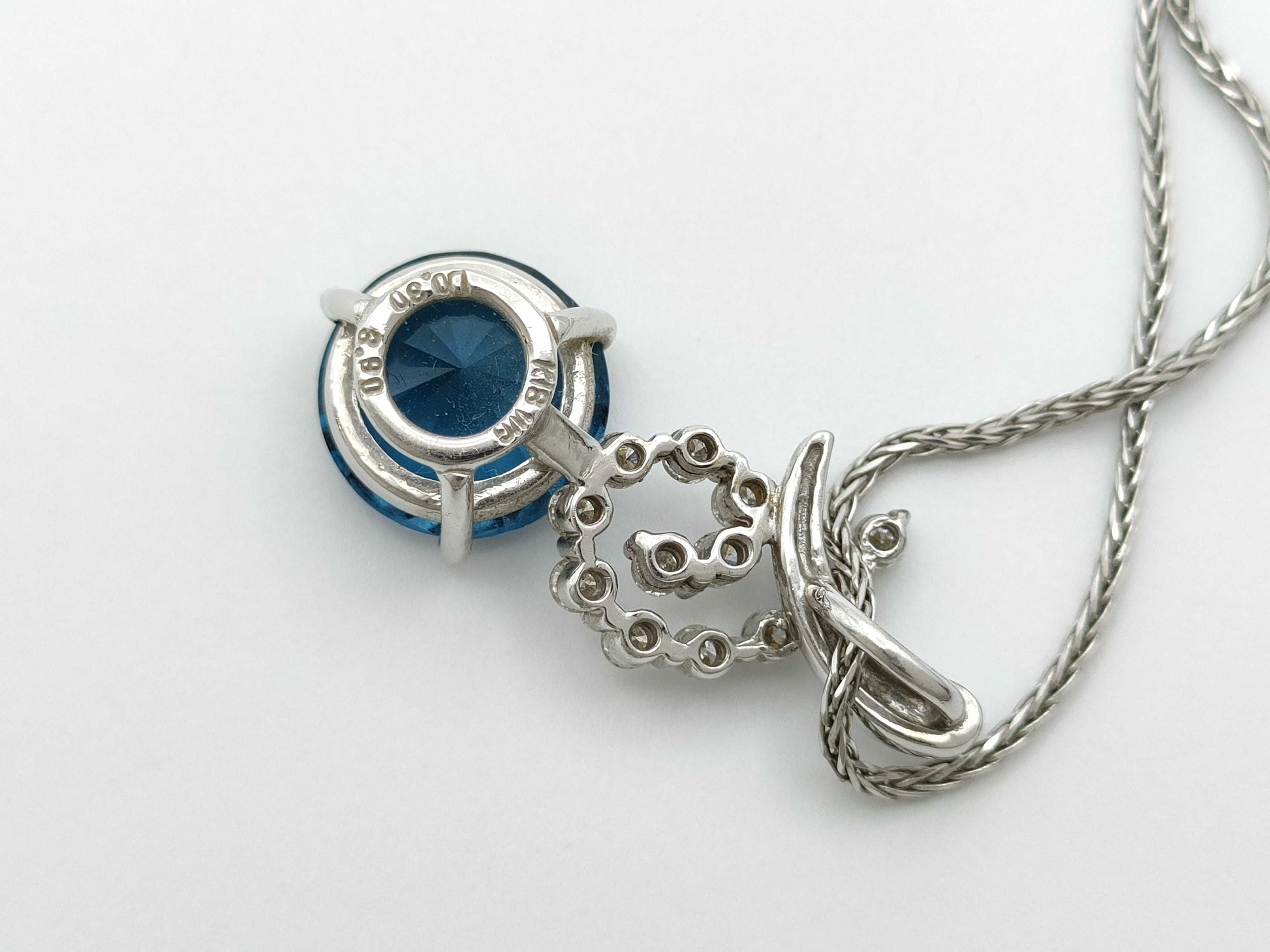 BT3.90ct D0.30ct K18WG 6.2g Necklace 