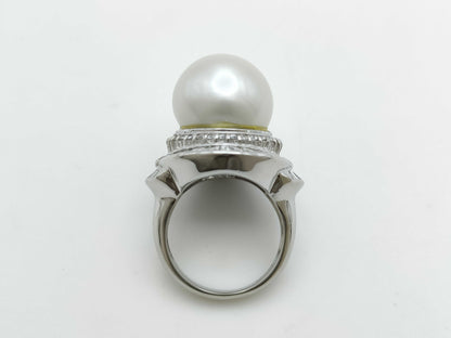 Pearl Ring, Diameter: Approx. 14.3mm, D1.95ct, Pt900, 19.4g 
