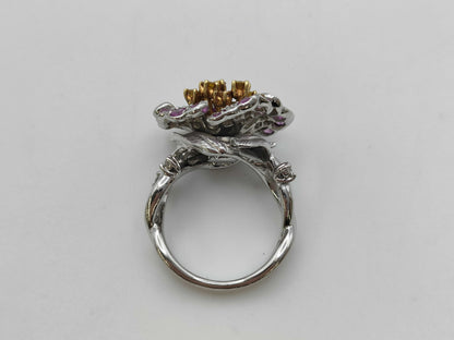 MIKIMOTO Colored Stone 1.06ct D0.79ct K18 13.0g Ring 