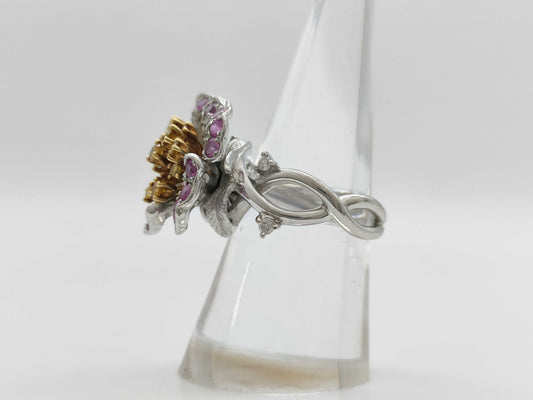 MIKIMOTO Colored Stone 1.06ct D0.79ct K18 13.0g Ring 