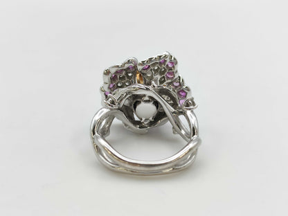 MIKIMOTO Colored Stone 1.06ct D0.79ct K18 13.0g Ring 