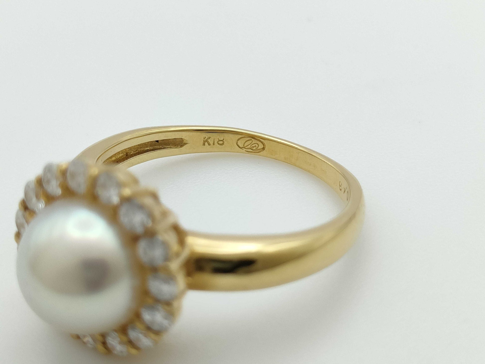 Pearl, Diameter: Approx. 8.2mm, D0.43ct, 18K Gold, 4.4g, Ring 