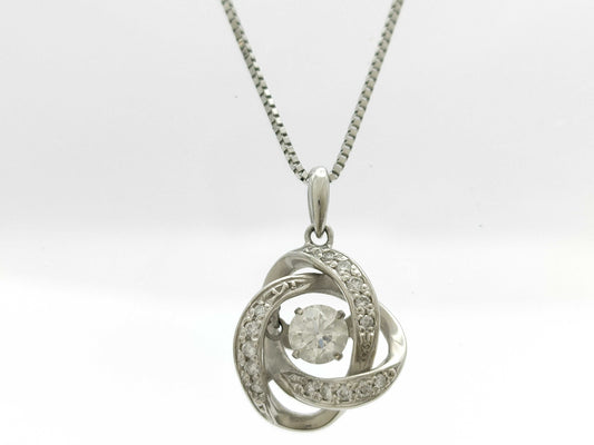 D0.255/0.09ct Pt900/850 4.0g Necklace 