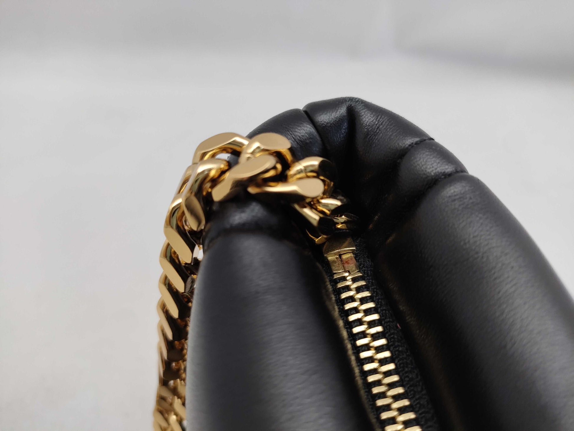 BURBERRY TB logo quilted leather chain shoulder bag in black