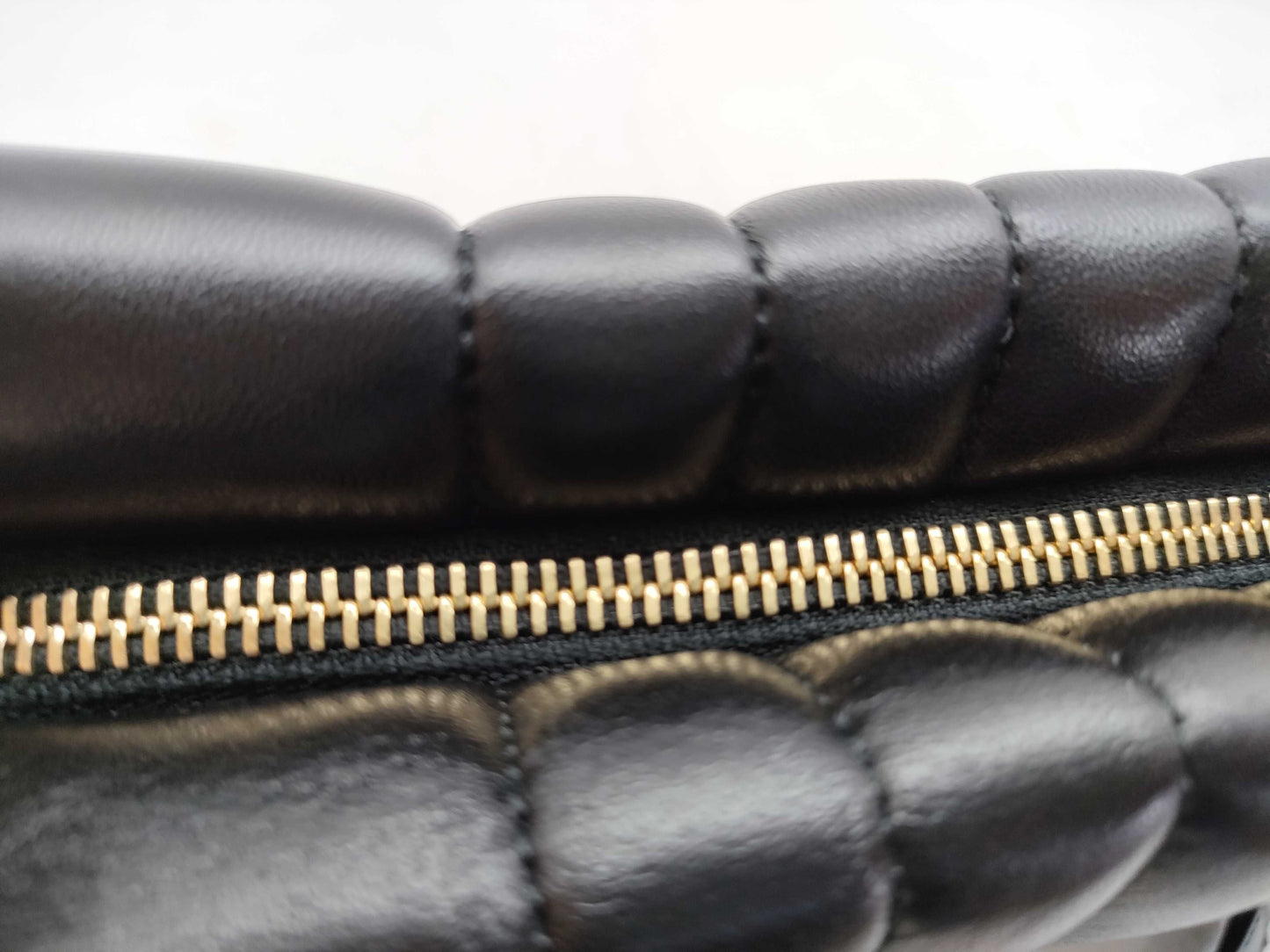 BURBERRY TB logo quilted leather chain shoulder bag in black