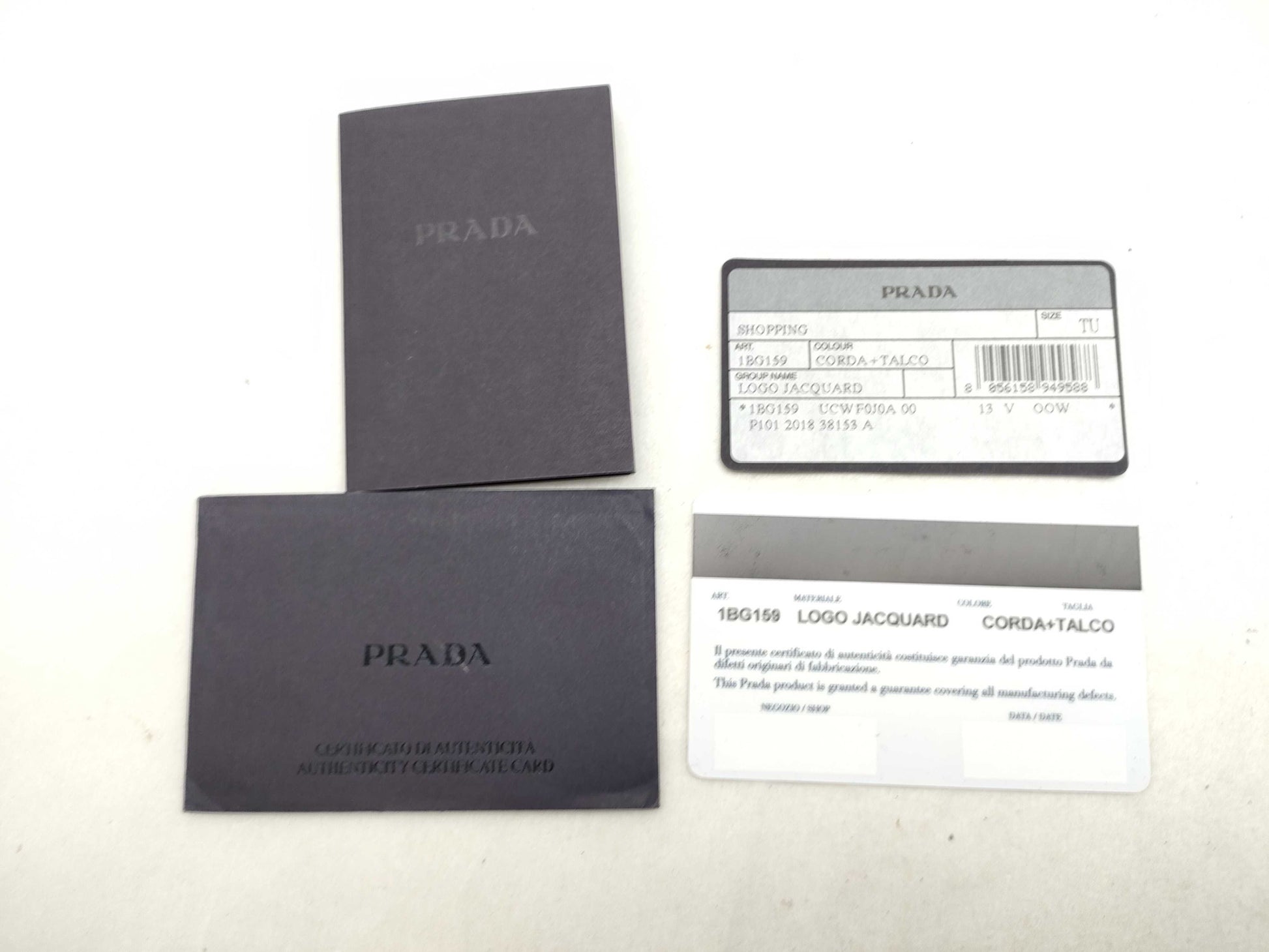PRADA Prada Tote Bag 1BG159 White Calf Leather x Canvas Tote Bag