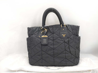 PRADA Prada Handbag Quilted Nylon Black BN1543 Handbag