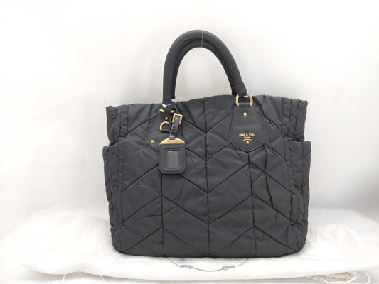 PRADA Prada Handbag Quilted Nylon Black BN1543 Handbag