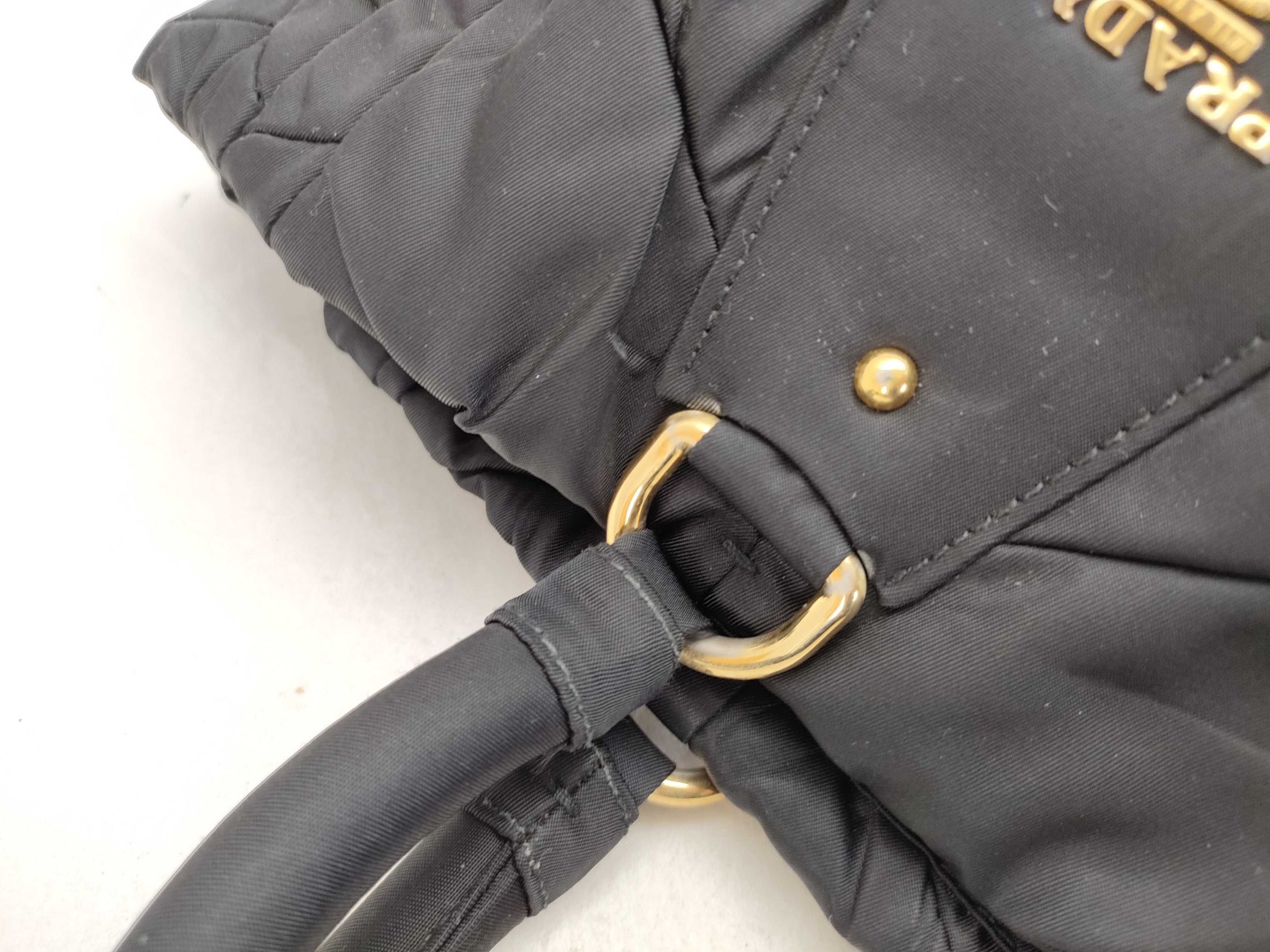 PRADA Prada Handbag Quilted Nylon Black BN1543 Handbag