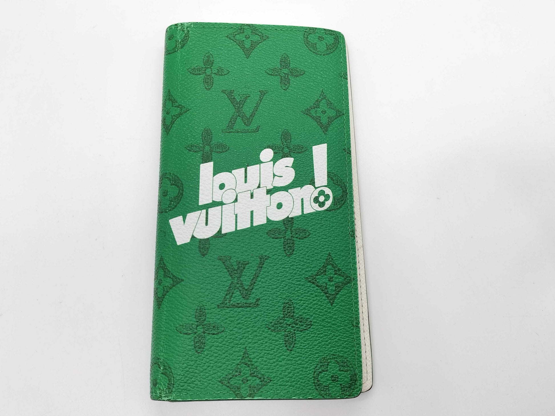 LOUIS VUITTON RFID Verified Louis Vuitton Everyday LV Portefeuille Brazza Long Wallet Green Wallet
