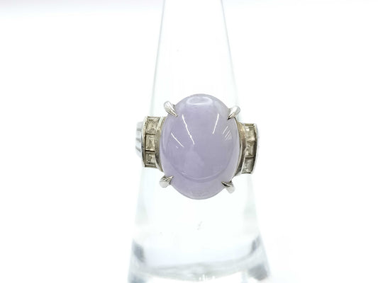 Jade 7.37ct D0.36ct PT900 9.7g Ring 