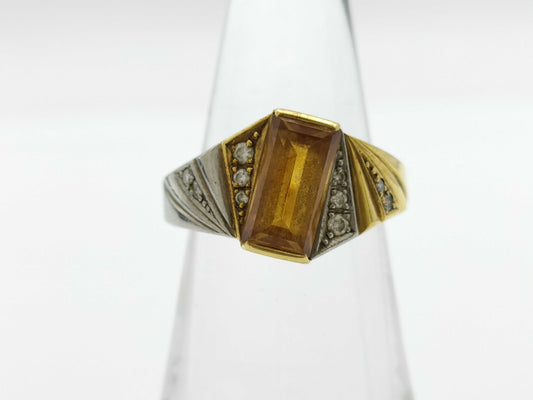 Colored Stone D0.11ct K18/PT900 6.7g Ring 