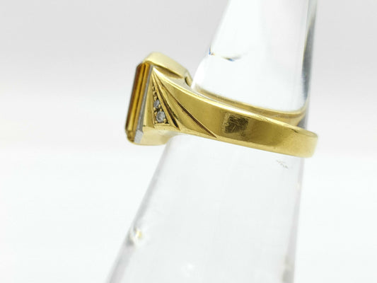 Colored Stone D0.11ct K18/PT900 6.7g Ring 