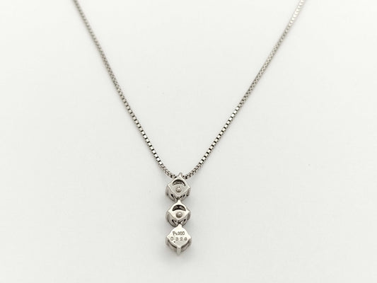 D0.328ct Pt900/850 2.8g Necklace 