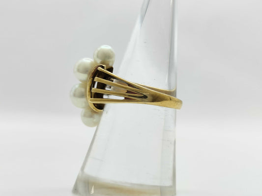 MIKIMOTO Pearl Ring, Diameter 5.3-6.0mm, 14K Gold, 7.6g 