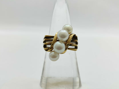 MIKIMOTO Pearl Ring, Diameter 5.3-6.0mm, 14K Gold, 7.6g 