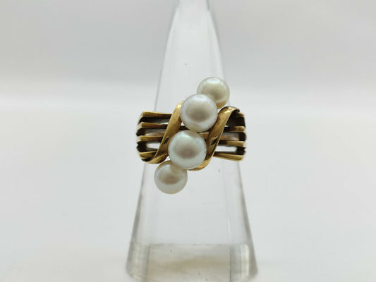 MIKIMOTO Pearl Ring, Diameter 5.3-6.0mm, 14K Gold, 7.6g 