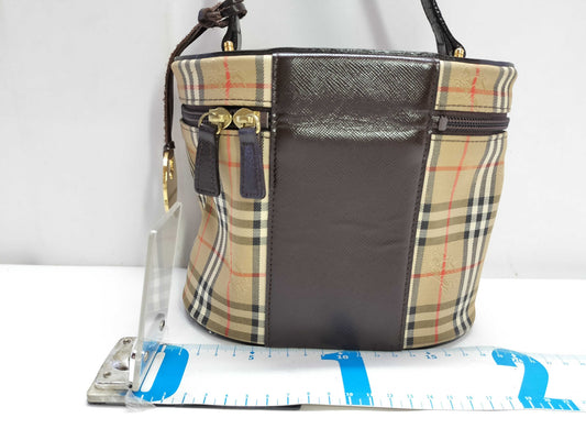 BURBERRY BURBERRY Vanity Bag Beige x Check Brown Vanity Bag