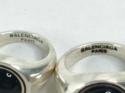 BALENCIAGA BALENCIAGA Ring Set with Black Stones, 925, Total Weight 68.3g