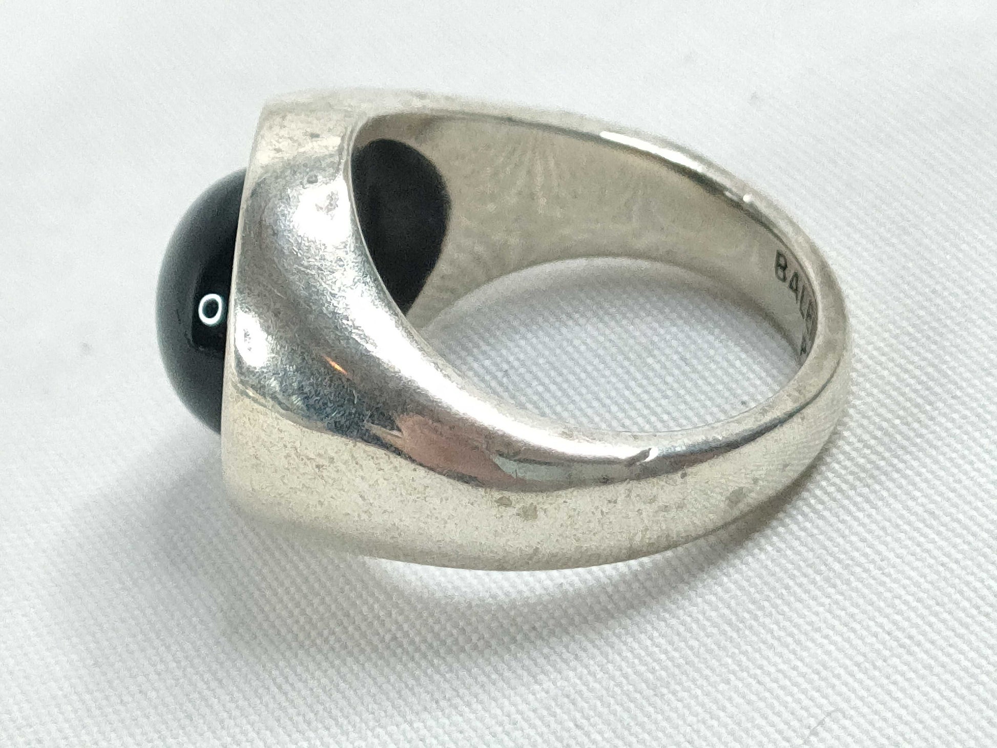 BALENCIAGA BALENCIAGA Ring Set with Black Stones, 925, Total Weight 68.3g