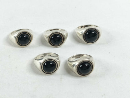 BALENCIAGA BALENCIAGA Ring Set with Black Stones, 925, Total Weight 68.3g