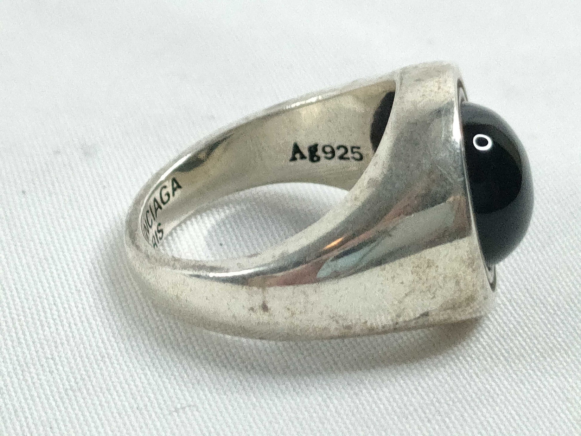 BALENCIAGA BALENCIAGA Ring Set with Black Stones, 925, Total Weight 68.3g
