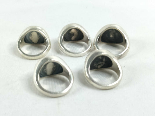 BALENCIAGA BALENCIAGA Ring Set with Black Stones, 925, Total Weight 68.3g