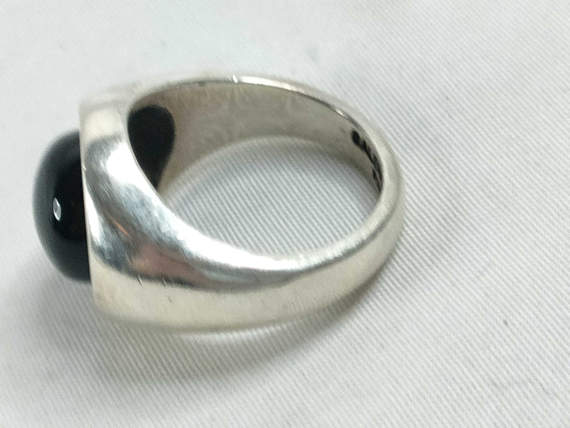 BALENCIAGA BALENCIAGA Ring Set with Black Stones, 925, Total Weight 68.3g