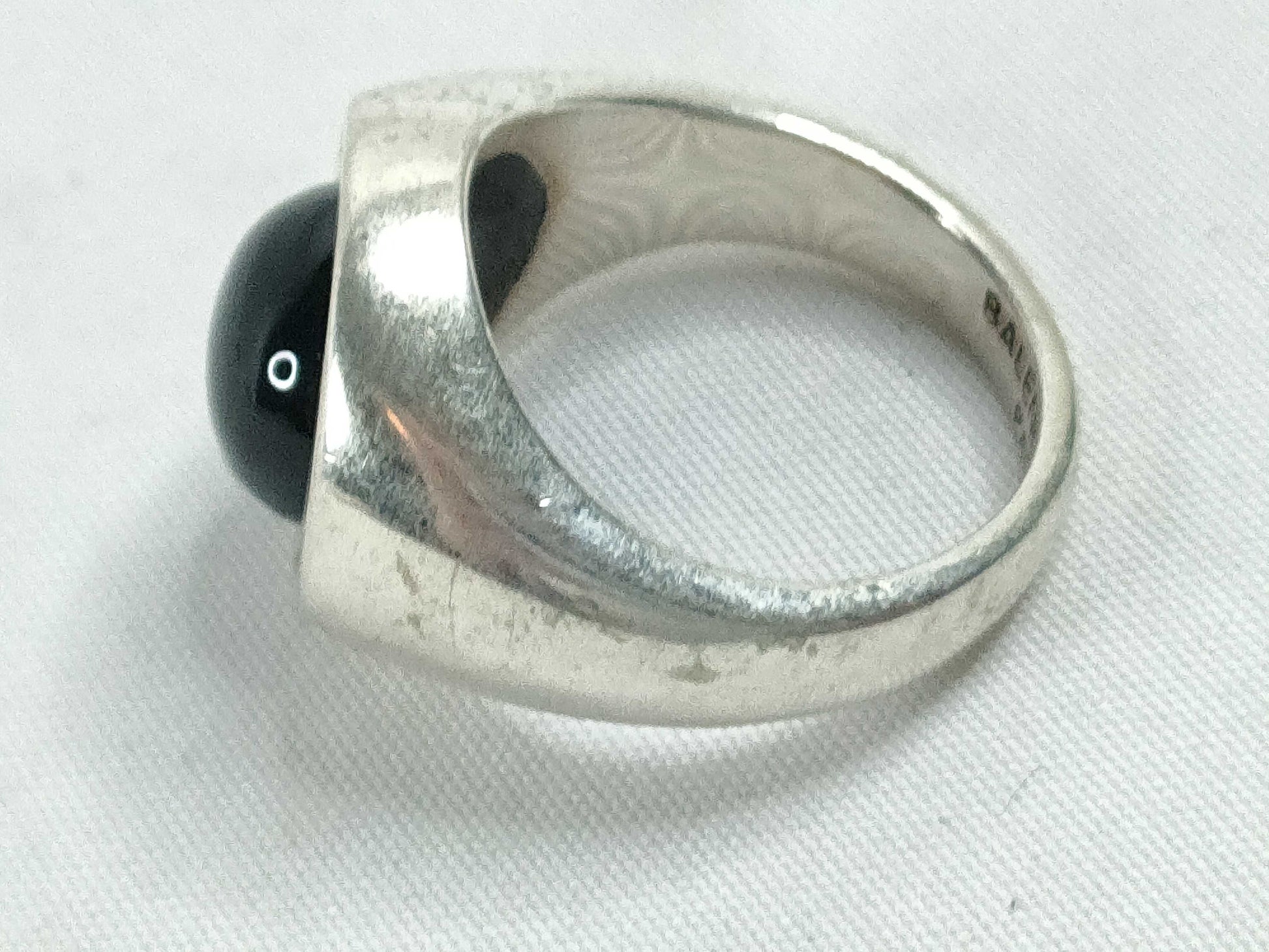 BALENCIAGA BALENCIAGA Ring Set with Black Stones, 925, Total Weight 68.3g