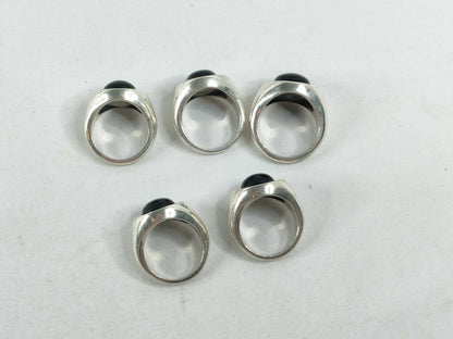 BALENCIAGA BALENCIAGA Ring Set with Black Stones, 925, Total Weight 68.3g