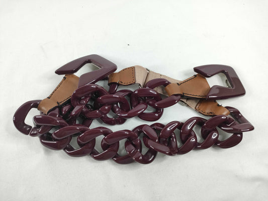 PRADA PRADA Belt Plastic Chain/Rubber Brown Belt