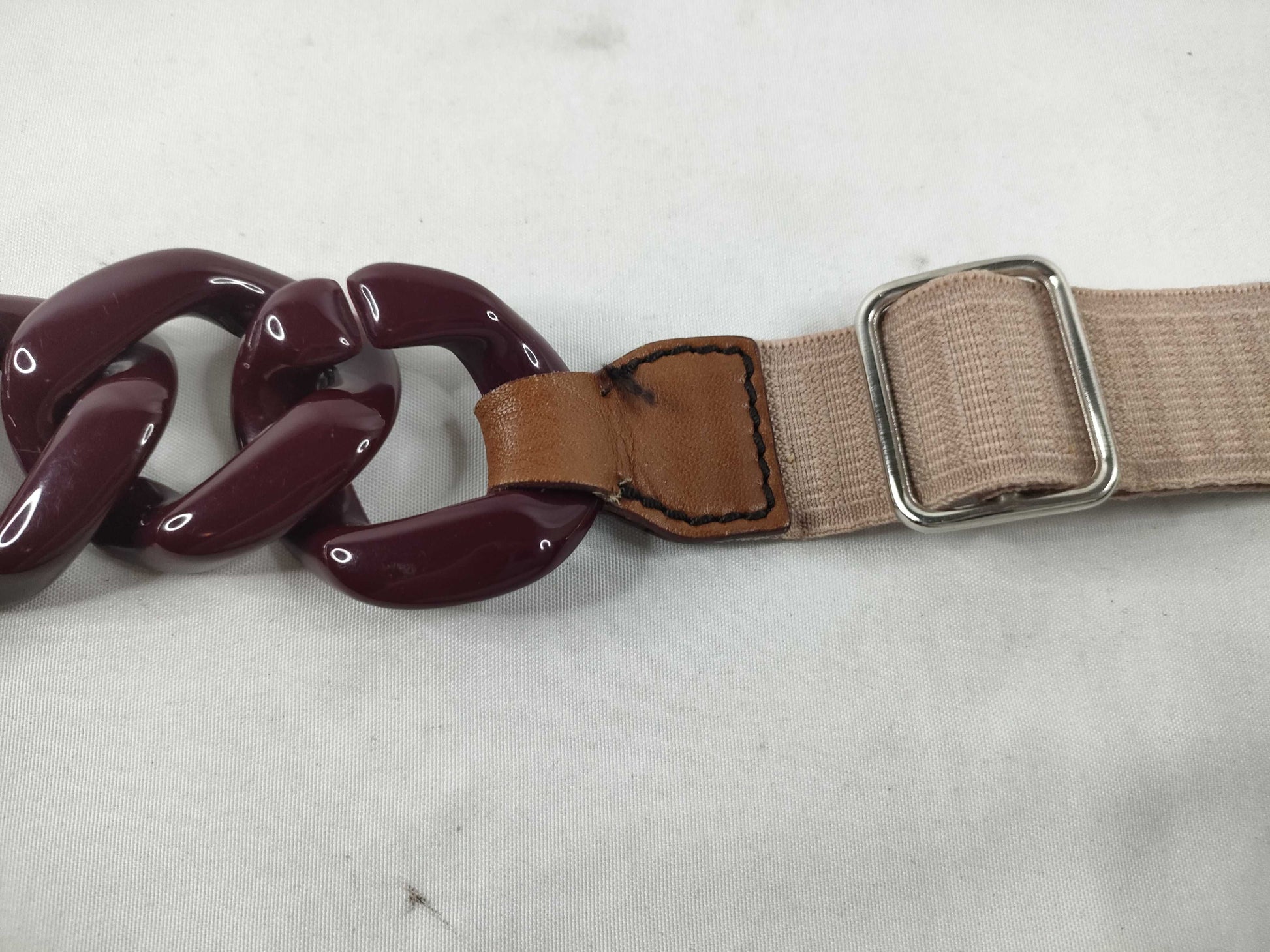 PRADA PRADA Belt Plastic Chain/Rubber Brown Belt