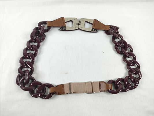 PRADA PRADA Belt Plastic Chain/Rubber Brown Belt