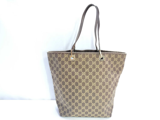 GUCCI GG Canvas GUCCI Tote Bag 002~ Brown Tote Bag
