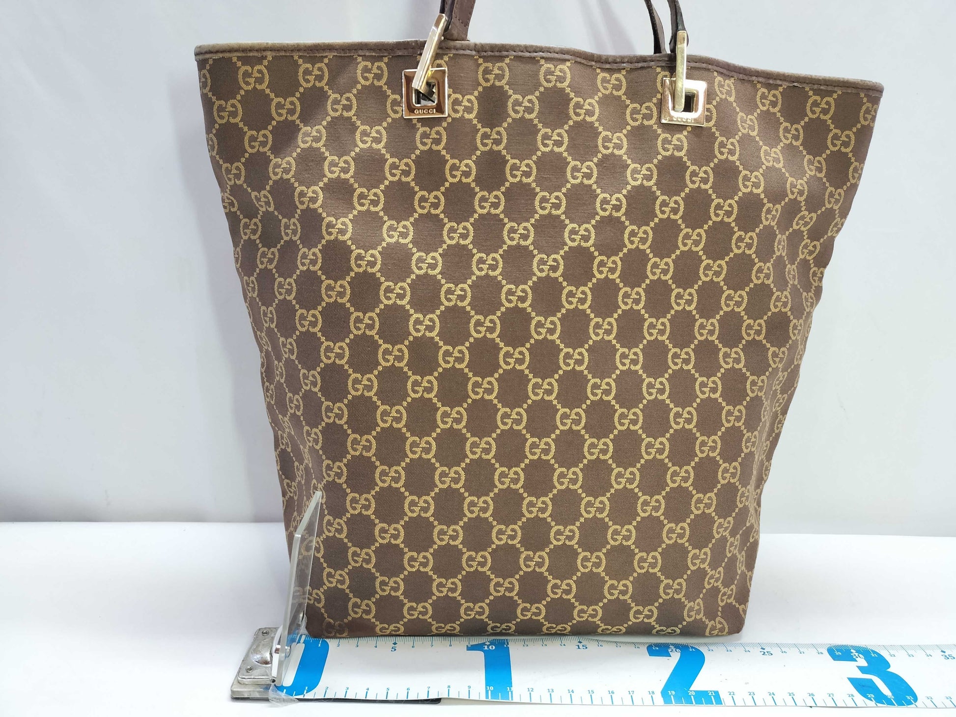 GUCCI GG Canvas GUCCI Tote Bag 002~ Brown Tote Bag