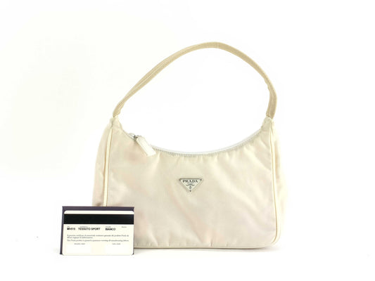 PRADA Nylon Prada One-Shoulder Beige Tessuto MV515 Card Shoulder Bag