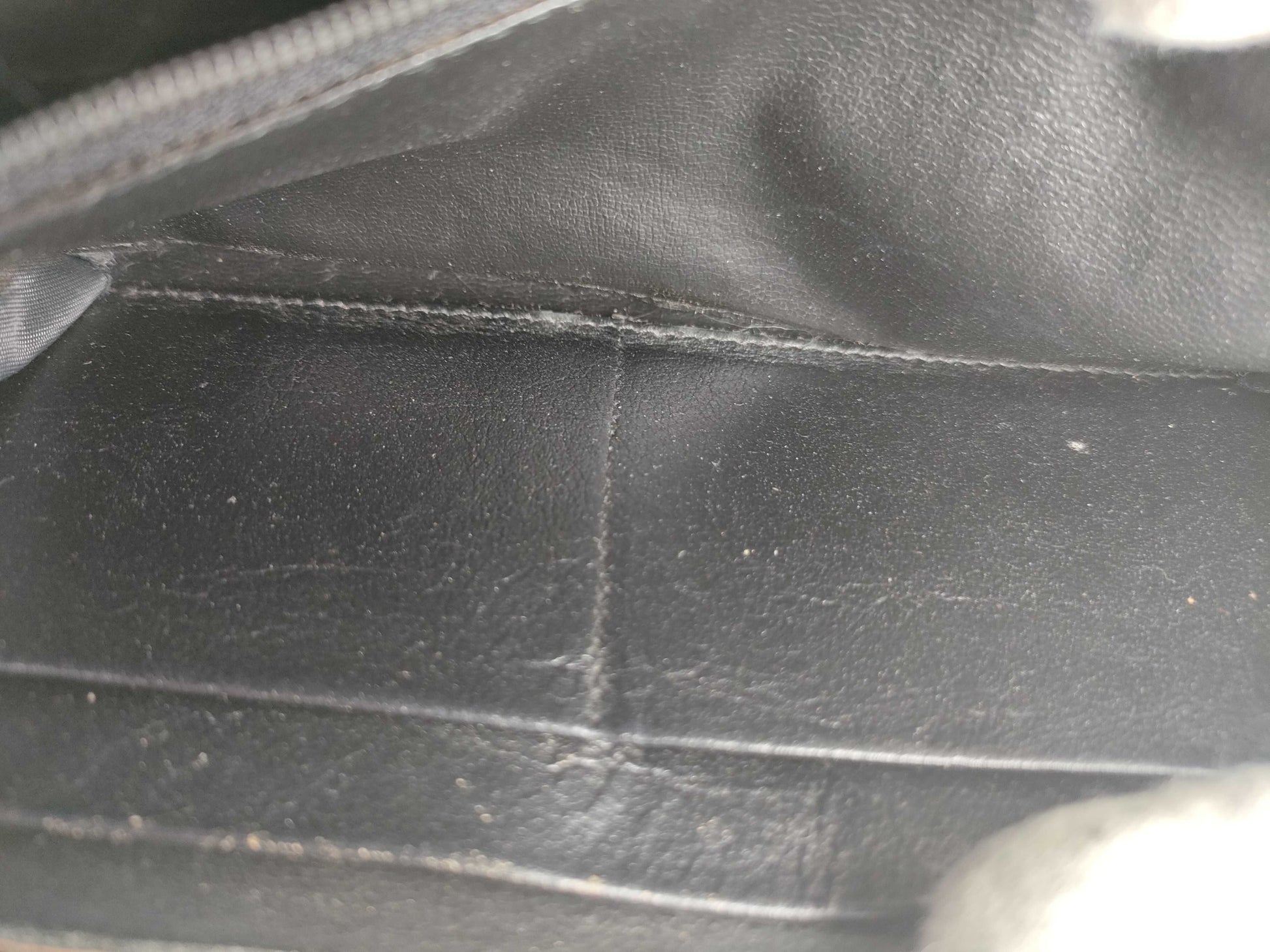 Dior Christian Dior Round Zip Long Wallet Black Leather Wallet