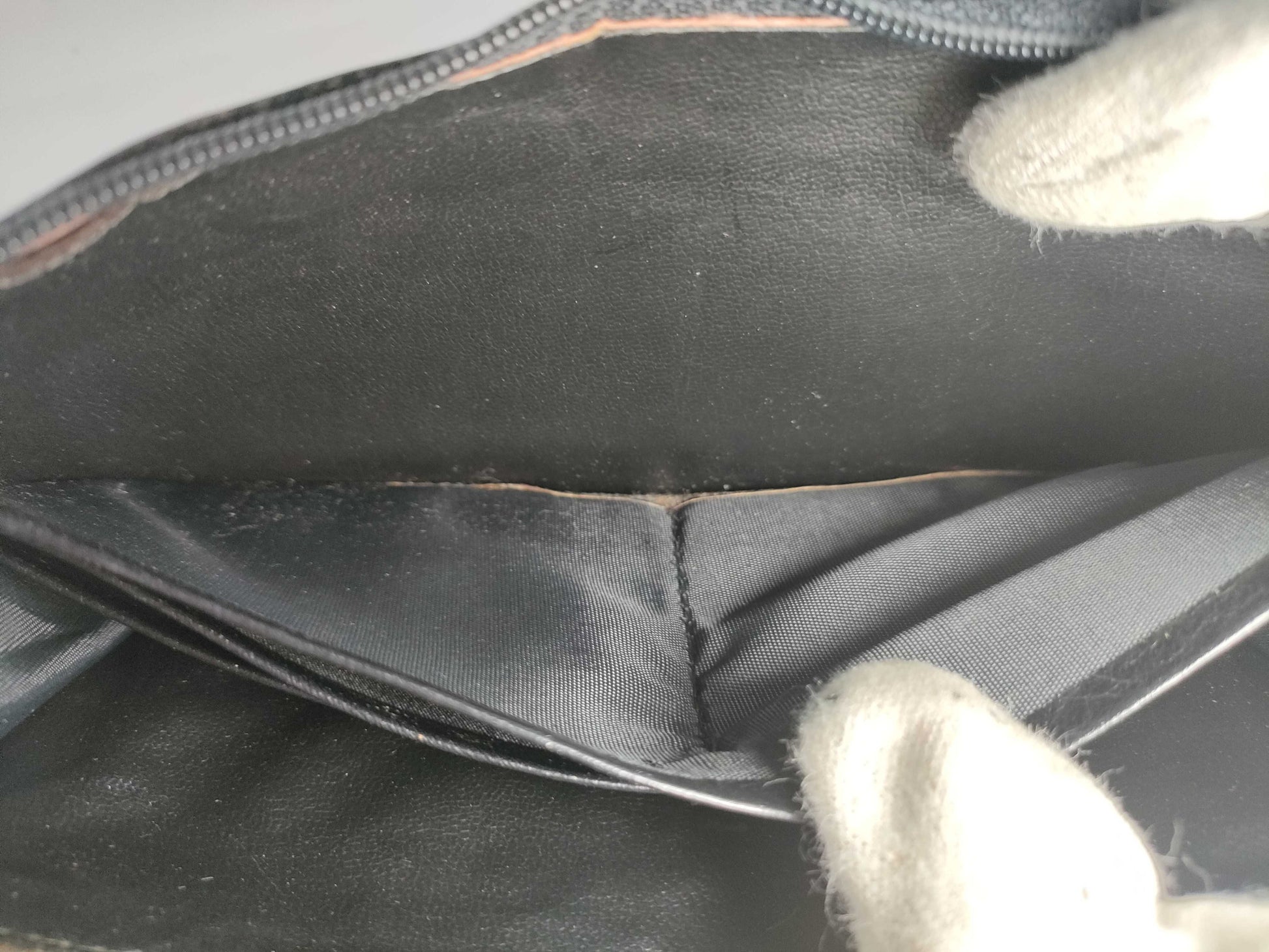 Dior Christian Dior Round Zip Long Wallet Black Leather Wallet